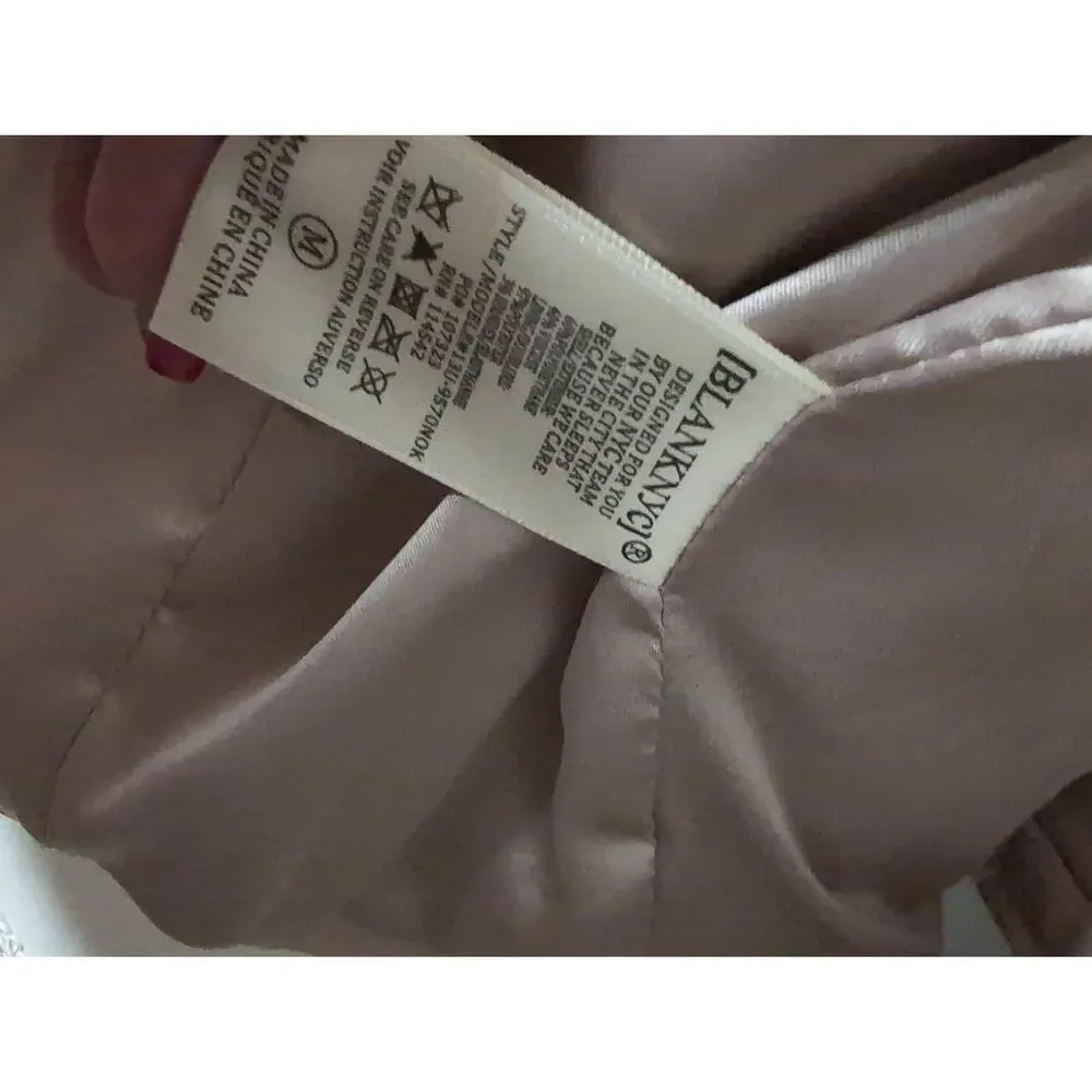 BlankNYC Blush Pink Moto Jacket Faux Leather Biker Minimalist Womens Medium
